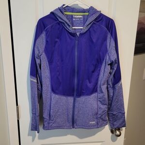 Running Room Fit-Wear Zip-up Hooded Jacket in Purple, size XL, EUC